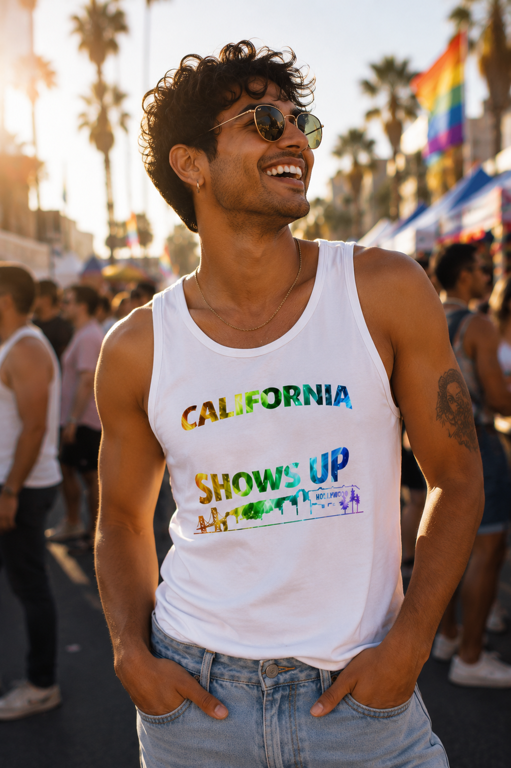 California Shows Up Adult Tank – White