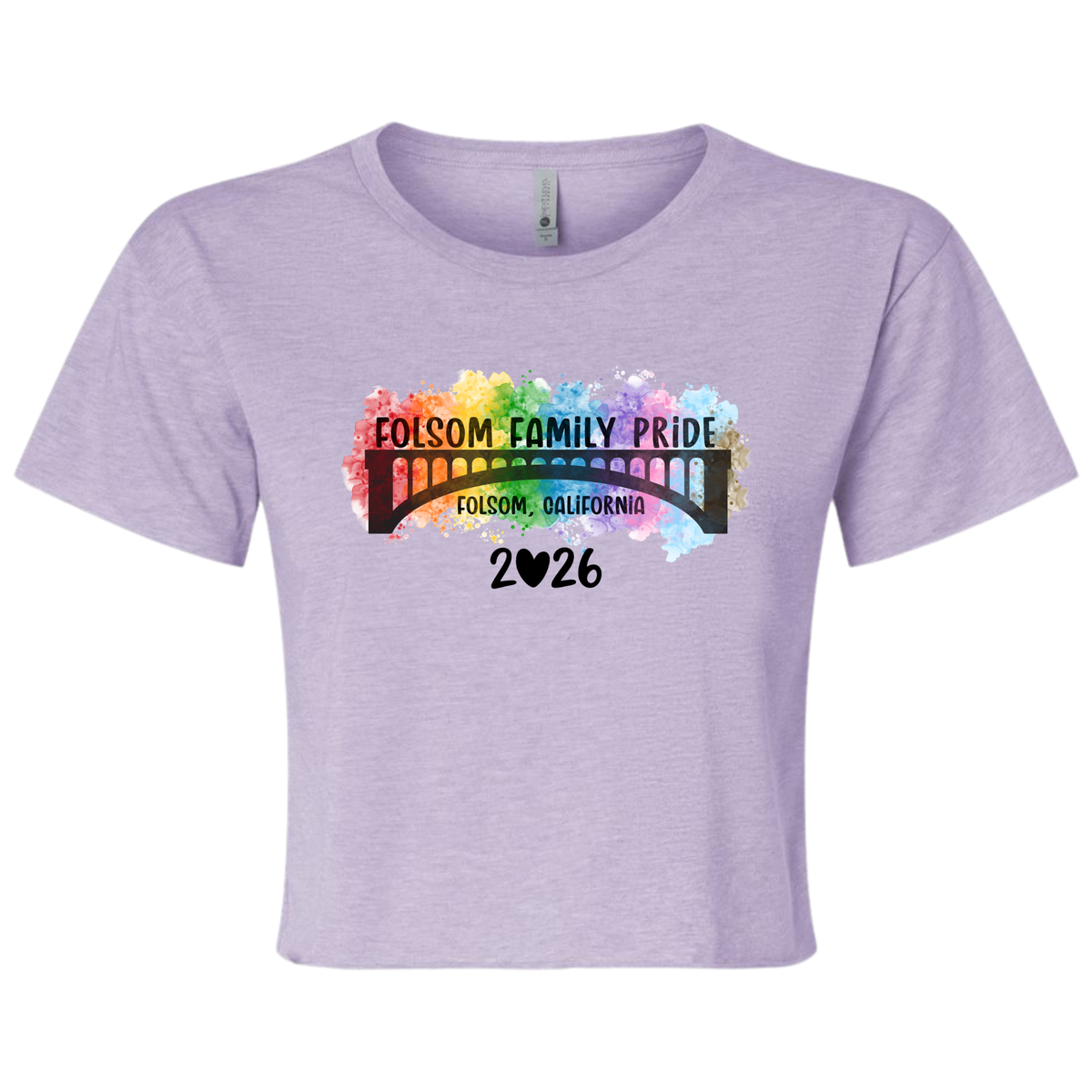 Folsom Family Pride 2026 Crop Fashion Tee – Lavender