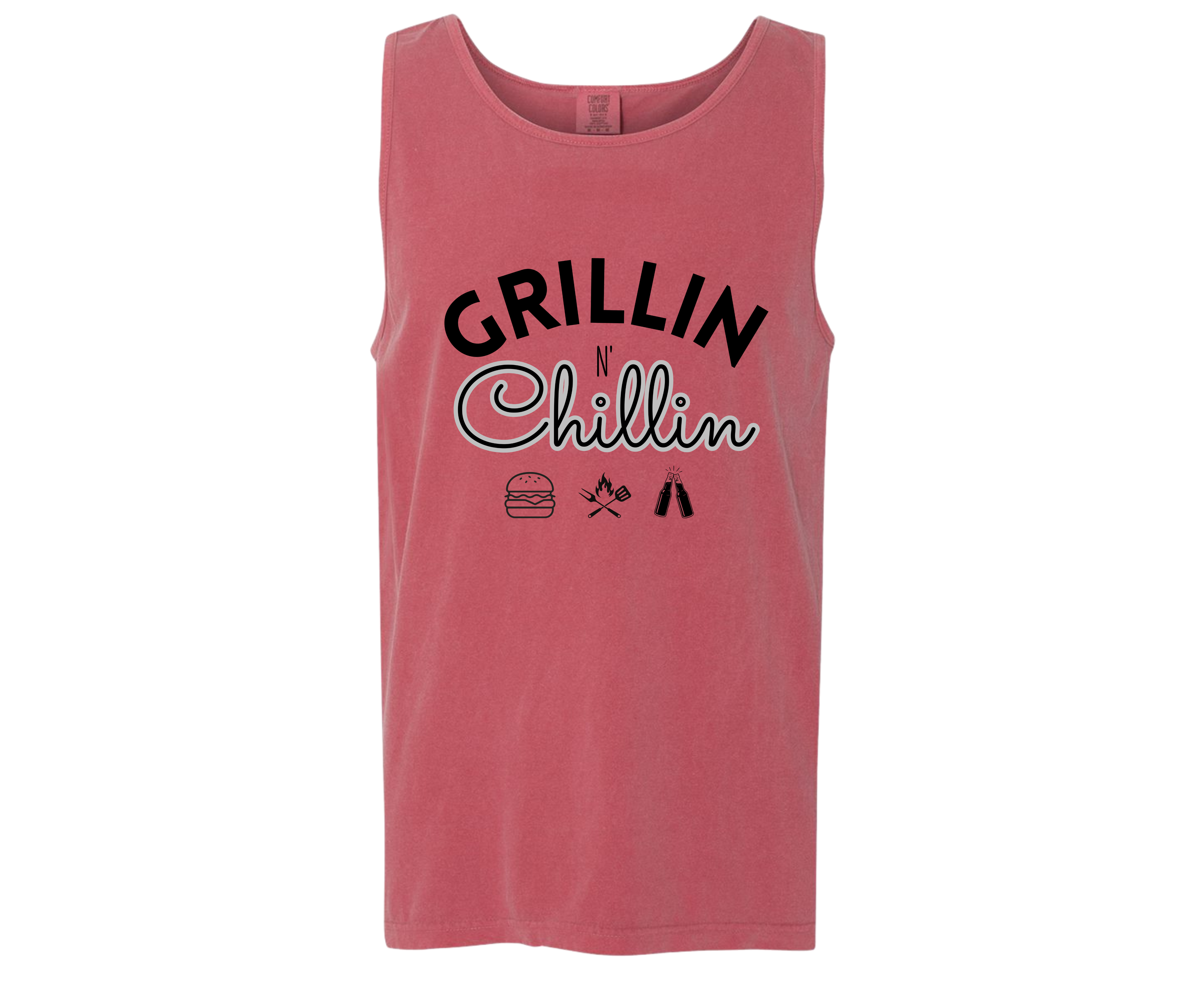 Grillin n Chillin Unisex Tank Top – Crimson