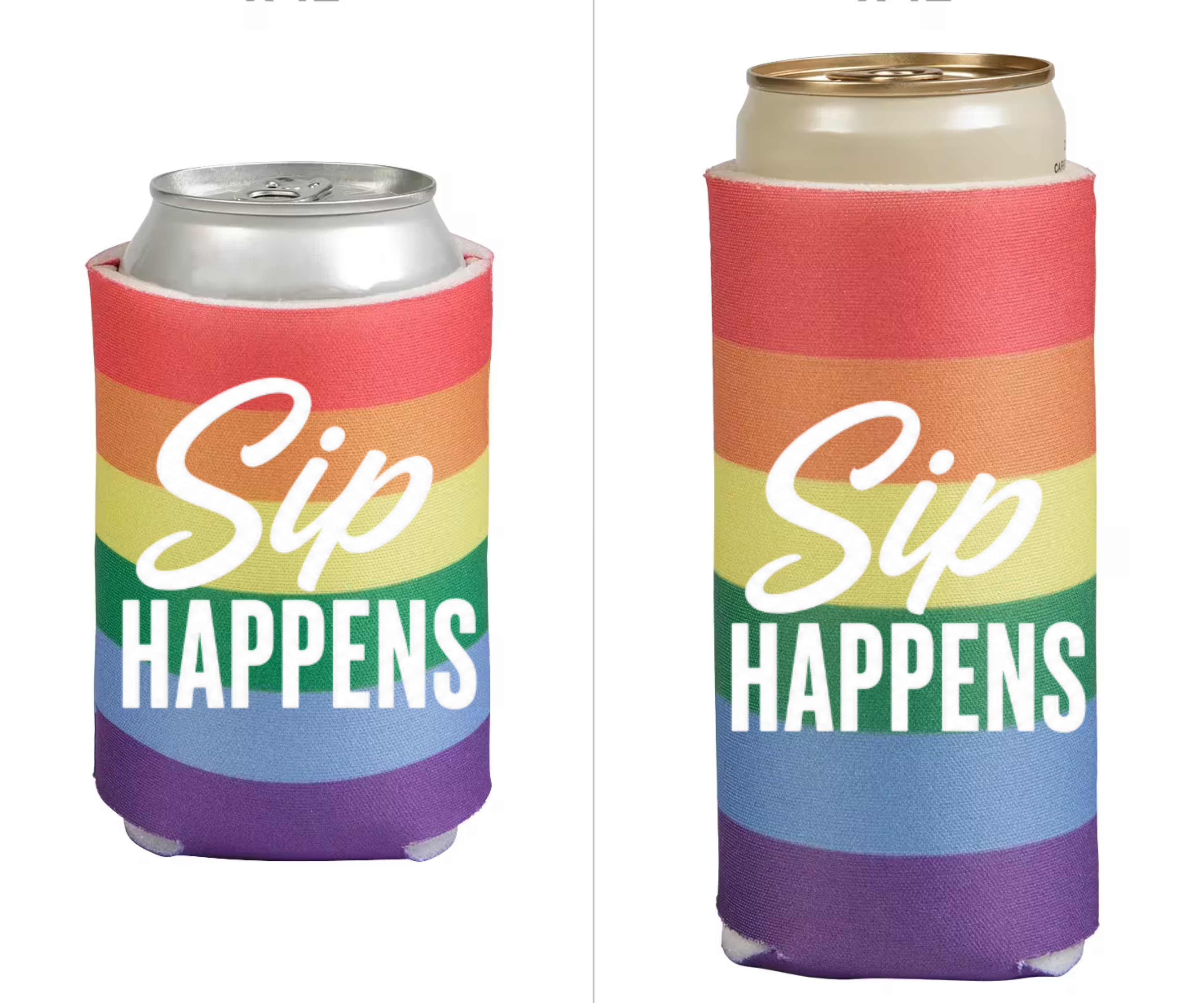 Sip Happens Rainbow Can Koozie