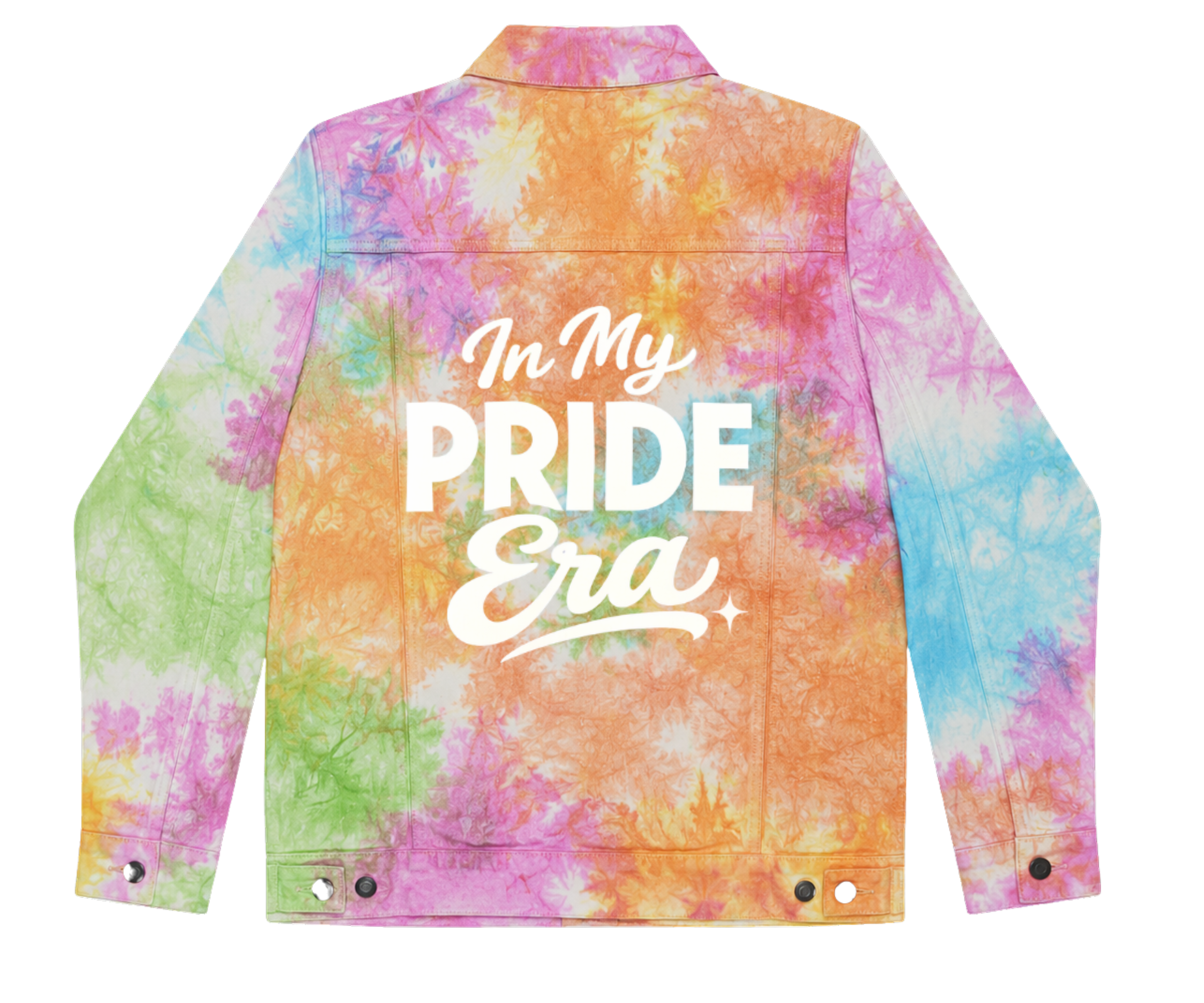 'In My Pride Era' Tie Dye Denim Jacket