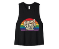 Good Vibes Only Black Crop Tank